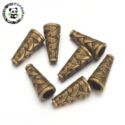 pandahall 20/50pcs Tibetan Style Bead Cone End Cap for Jewelry Making DIY Bracelet Necklace 18x18x8mm Hole: 1mm ► Photo 1/6