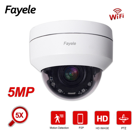 Security Wireless 5MP WIFI IP Camera 2MP Pan Tilt Speed PTZ Camera 5X ZOOM 2.7~13.5mm lens IP66 Metal Dome IR50M P2P Camhi Audi0 ► Photo 1/6