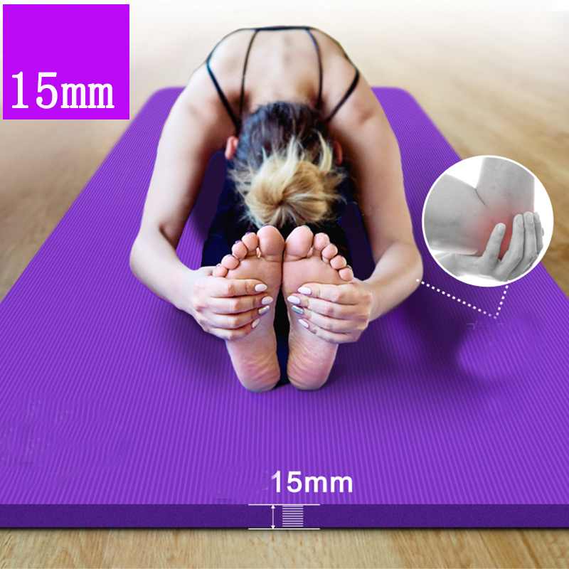 Details about   15 MM Thick Yoga Mat Pad NBR Nonslip Exercise Fitness Pilate Gym With Mesh Bag 