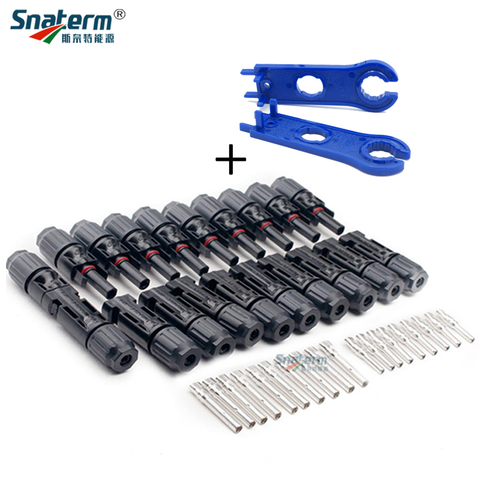 10 Pairs Connector or  with 1pair Spanner connected Solar Panel Connectors Male & Female IP67 1000Vdc for solar system use ► Photo 1/6