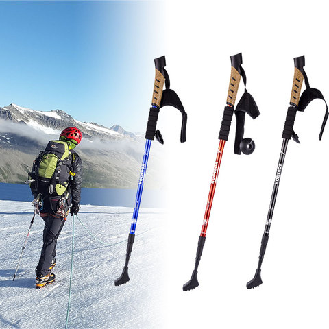 2Pcs Nordic Anti Shock Walking Mountaineering Poles Adjustable  Telescopic Ultralight Trekking Pole Running Rubber Walking Stick ► Photo 1/6