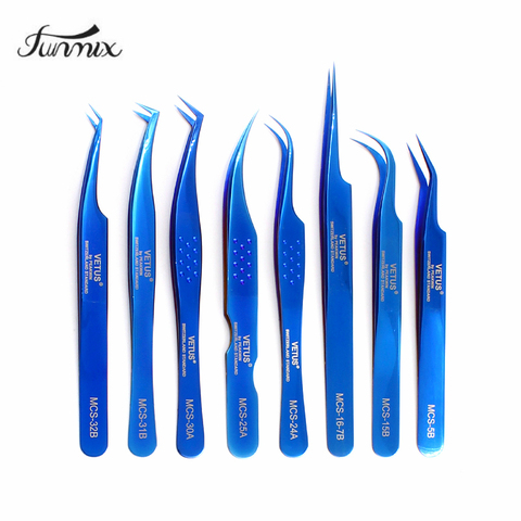 Vetus MCS Series Dream blue colors Russian Volume Bloom Eyelash Extension Tweezers Stainless Precision High-quality Lash Tool ► Photo 1/6