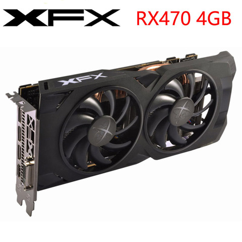 XFX Video Card RX 470 4GB 256Bit GDDR5 Graphics Cards for AMD RX 400 series VGA Cards RX470 DisplayPort 570 580 480 HDMI Used ► Photo 1/6