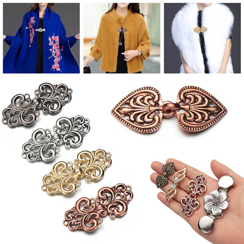 1 pair Retro Metal Button Sweater Cardigan Clip Sewing Craft Duck Clip Pin Sweater Scarf Clasp Connection Buckle Accessories ► Photo 1/6
