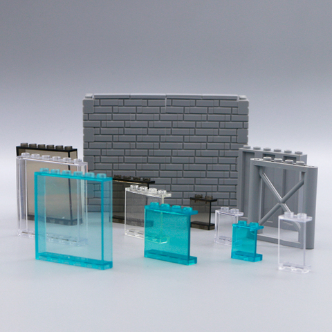 Building Blocks City Accessories Wall Window Panel Side Support Street View House hotel Building Transparent Parts Bricks Toys ► Photo 1/6