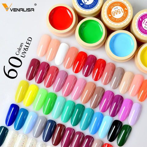 VENALISA 60 Solid Colors Paint Gel Nail Art Designs 2022 Hot Sale Soak Off LED Ink Color Varnish UV Gel Nail Polish Lacquer ► Photo 1/6