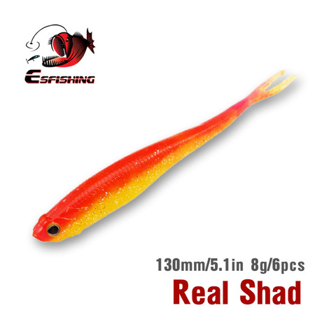 KESFISHING Fishing Bait Spring Lures Real Shad 130mm 6pcs Soft