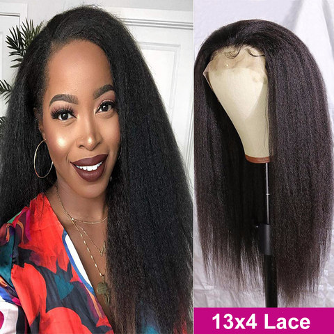 Kinky Straight Wig Maxine Hair Lace Front Human Hair Wigs For Women Yaki Human Hair Wig Glueless Kinky Straight Hair Frontal Wig ► Photo 1/6