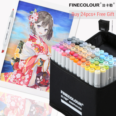 LifeMaster Finecolour Alcohol Marker Ink Fine/Board Twin Markers Professional Art Marker for Animation Design Stationery ► Photo 1/6