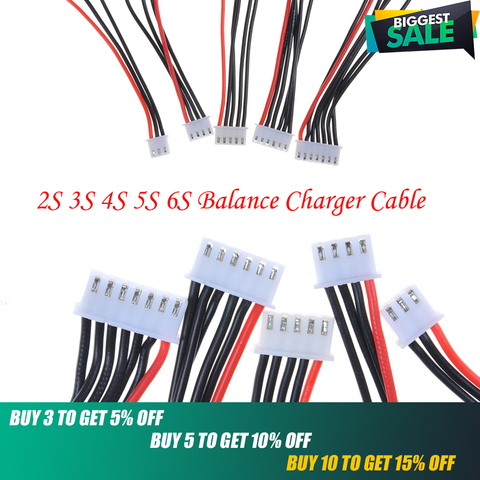 Charger Cable,10pcs/lot 2S/3S/4S/5S/6S Lipo Battery Balance Charger Cable For IMAX B6 Connector Plug Wire ► Photo 1/6