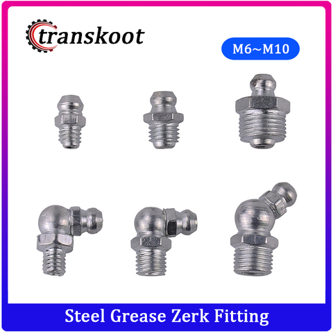 5pcs M6 M8 M10 Metric or UNF Male Thread Steel Zerk Grease Nipple Fitting for Grease Gun ► Photo 1/6