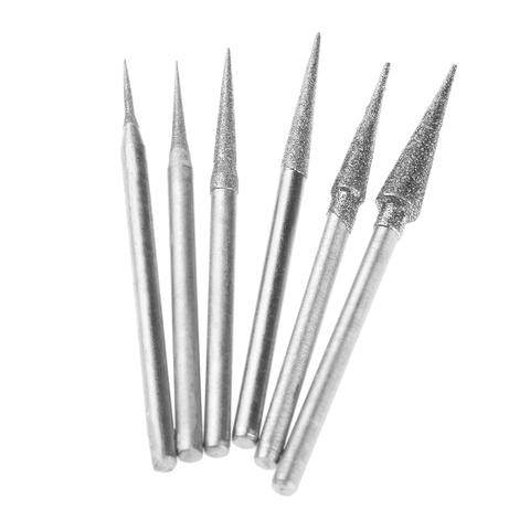 6Pcs 1-4mm Diamond Grinding Head Grinding Needle Bits Burrs Metal Stone Jade Engraving Carving Tools 2.35mm Shank Needle ► Photo 1/6