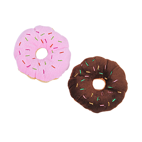 13Cm Sightly Pet Chew Cotton Donut Play Toys Lovely Pet Dog Puppy Cat Tugging Chew Squeaker Quack Sound Toy Chew Donut Play Toys ► Photo 1/6