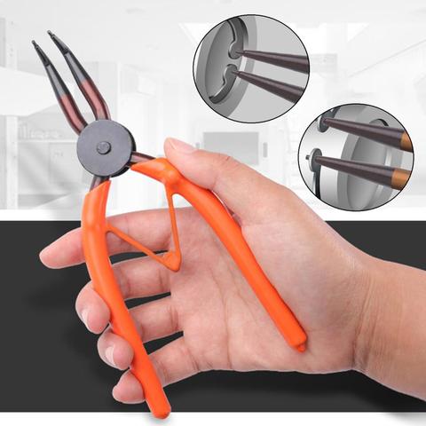 Portable Chrome-vanadium Steel Internal External Retaining Clip Circlip Pliers Crimp Hand Tool Bent Straight Snap Ring Pliers ► Photo 1/6