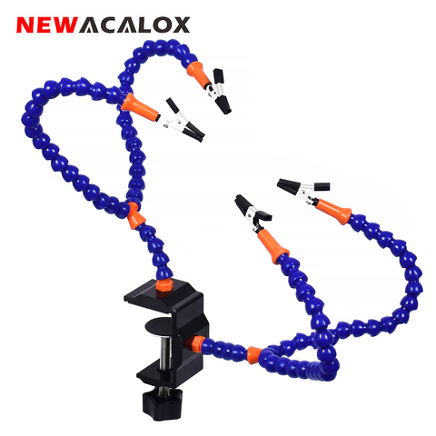NEWACALOX Multi Soldering Helping Hand Third Hand Tool with 4PCS Flexible Arms Soldeirng Station Holder For PCB Welding Repair ► Photo 1/6