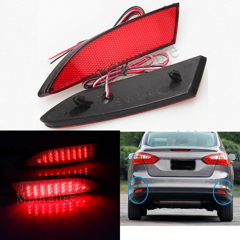 1 Pair Led Rear Bumper Light For Ford Focus 3 2012 2013 2014 Sedan Hatchback Tail Stop Brake lamp Fog Reflector Car Accessories ► Photo 1/6