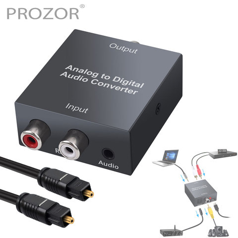 Analog to Digital Audio Converter For PS3 Xbox Blu-ray Player R/L RCA 3.5mm AUX to Digital Coaxial Toslink Optical Audio Adapter ► Photo 1/6