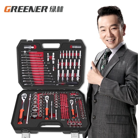 Sets of Hand Tools Kits Multi-tool Set of Keys and Heads for Home Auto Torque Universal Socket Ratchet Wrench ► Photo 1/6