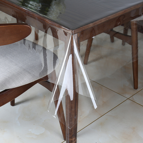 Waterproof Oilproof Thin Soft PVC Table cloth Transparent Tablecloth Table Cover Mat Kitchen Oil cloth Soft Rectangular Cloth ► Photo 1/5