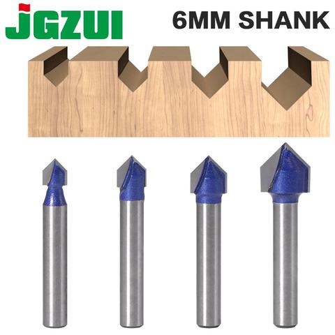 1pc 6mm ShankProfes 90 Degree V Groove Bit 1/4″5/16″3/8″1/2″ CNC Engraving Solid Router Bit Carbide Milling Cutter Wood Drilling ► Photo 1/6