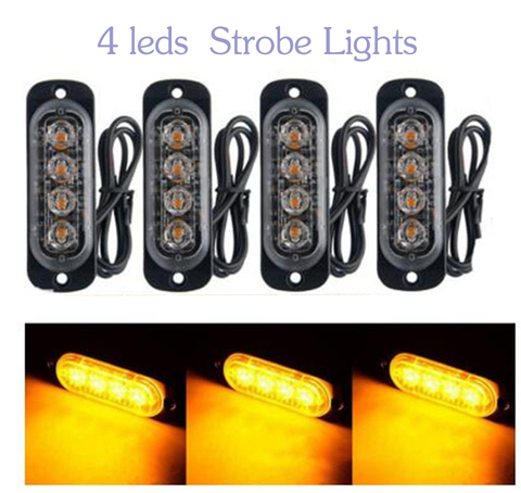 Led Strobe Warning Light cheap Strobe Grille Flashing Lightbar Truck Car Beacon Lamp Amber Traffic Light 12V - 24V car Led light ► Photo 1/6