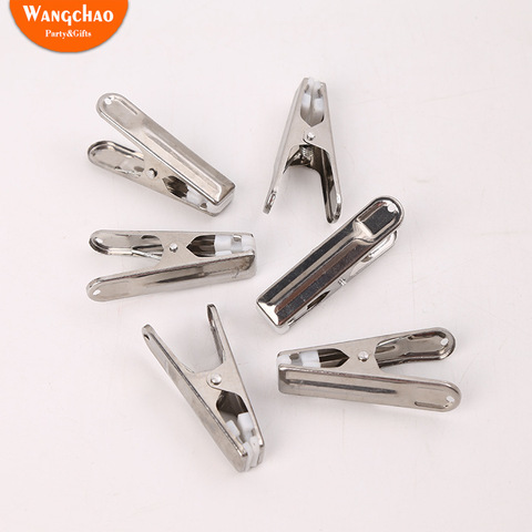 10pcs Multipurpose Stainless Steel Clips Holder Underwear Clips Clothing Clips Clothing Clamps Sealing Clip Household Clothespin ► Photo 1/5