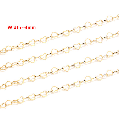 New hot selling Gold/silver tone Stainless Steel hollow Hearts Link Chain for DIY jewelry making ► Photo 1/6