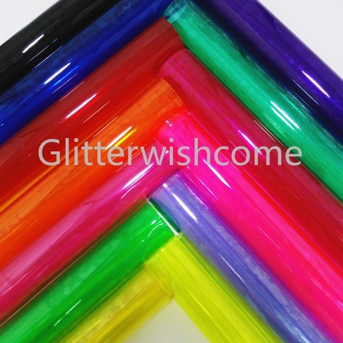 Glitterwishcome 21X29CM A4 Size Vinyl For Bows See Through PVC Leather Sheets 0.8MM Faux Leather Sheets for Bows, GM371A ► Photo 1/6