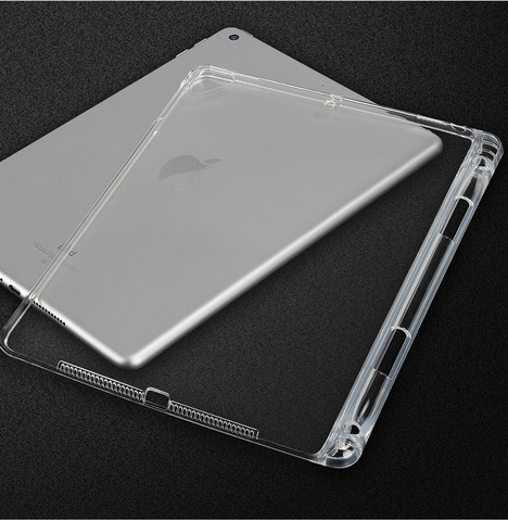 Transparent Cover For iPad 10.2 7 8 Mini 2 3 4 5 9.7 2022 Pro 10.5 11 Air 2 3 4 With Pencil Holder TPU Silicon Back Tablet Case ► Photo 1/6
