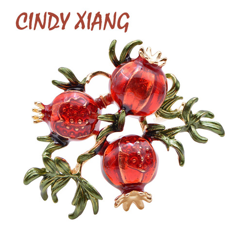 CINDY XIANG Red Pomegranate Brooch Autumn Fruit Pin Enamel Brooches For Women Coat Accessories New Design Cheap Price 2022 Gift ► Photo 1/6