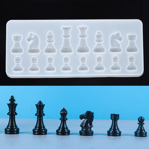 International Chess Resin Mold 3D UV Resin Chess Mold Silicone Epoxy Resin Mold Silicone Molds Craft for Jewelry Making DIY ► Photo 1/6