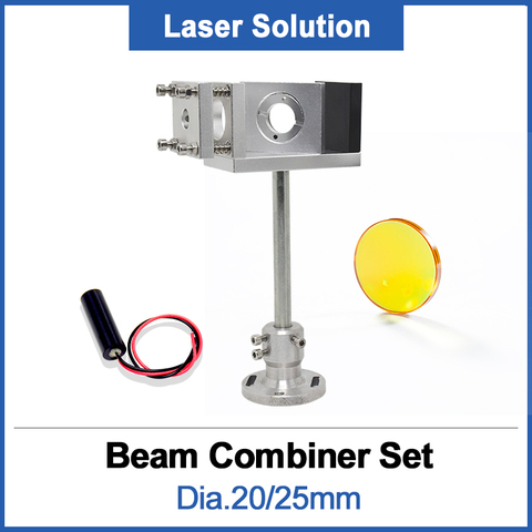 Beam Combiner Set 20mm/25mm ZnSe Laser Beam Combiner+Mirror Mount+ Laser Red Pointer 5V for Laser Engraver ► Photo 1/6