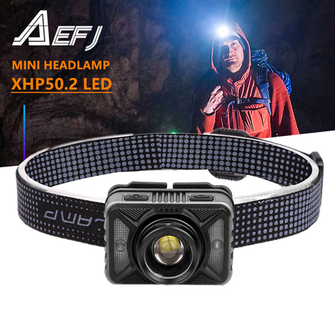 3000LM Mini Rechargeable XHP50.2 LED Headlamp Body Motion Sensor Headlight Camping Flashlight red white Head Light Torch Lamp ► Photo 1/6