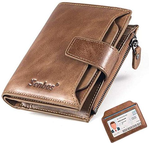 Luxury Brand Men Genuine Leather Wallet With Zipper Coin Pocket Vintage RFID Big Capacity Male Short Money Purse Card Holder ► Photo 1/1