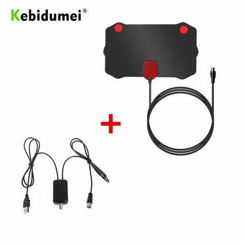 kebidumei Digital Indoor TV Antenna with Amplifier Signal Booster HDTV Antennas DVB-T DVB-T2 HD Radius VHF UHF Signal Receiver ► Photo 1/6