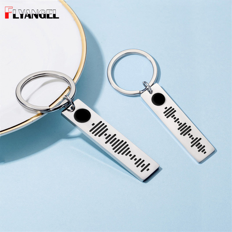 FLYANGEL Customized Song Code Favorite Song Keychain Keyring Music Teacher Boyfriend Girlfriend Gift Music Lover Key Holder ► Photo 1/4