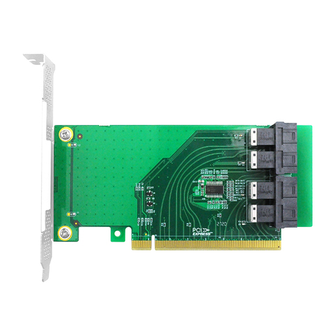 Linkreal Quad PCIe 3.0 x16 to NVMe U.2 SSD Adapter support SPLIT PCIe-LRNV93NF ► Photo 1/4