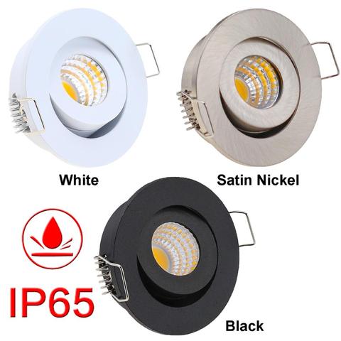 10pcs Dimmable Waterproof LED Recessed COB Downlight 3W AC90-260V DC12V LED Downlight Outdoor Led Ceiling Lamp For Bathroom Bulb ► Photo 1/6