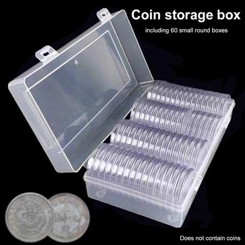 New 60pcs 40 Mm Silver Eagles Coin Capsules Coin Case Transparent Coin Holder Storage Container Box For Coin Collection Store ► Photo 1/6