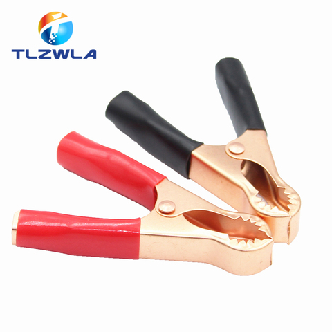 2Pcs 50A Red + Black 80mm Crocodile Car Caravan Van Battery Test Lead Clips Best Promotion Alligator Clips ► Photo 1/4