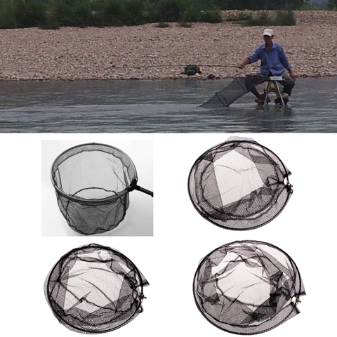 Stainless Steel Frame Fishing Folding Net Brail Head Round Mesh Accessories New Foldable Nets Landing Dip Large Dense ► Photo 1/6