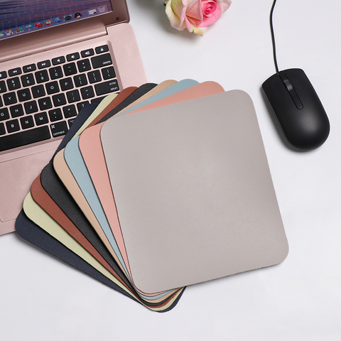 Solid Color Universal Anti-Slip Mouse Pad Leather Gaming Mice Mat Desk Cushion Universal Comfortable For Laptop PC Mat 23*20 CM ► Photo 1/6