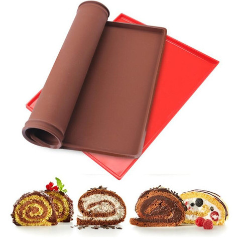 1pc Non-stick Silicone Oven Mat Cake Roll Mat Baking Mat Functional Baking Macaron Cake Pad Swiss Roll Pad Bakeware Baking Tools ► Photo 1/6