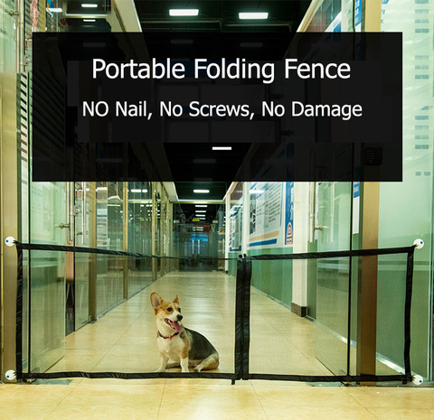 Pet Isolation Fence Magic Dog Barrier Balcony Safety Protection Mesh  Gates Baby Safe Guard Install Anywhere Indoor Stairs ► Photo 1/6