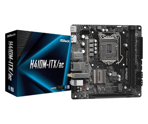 ASRock H410M-ITX/ac Motherboard Supports DDR4 2933MHz Intel H410 Chipset 4*SATA 6Gb/s USB 3.1/PCIe 3.0 x16 HDMI/ DP LGA 1200 ► Photo 1/1