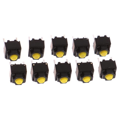 10pcs Mute Button 6*6*7.3mm Silent Switch Wireless Mouse Wired Mouse Button Micro Switch Yellow Push Button Switch ► Photo 1/6