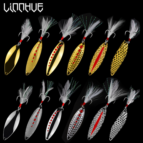 LINNHUE 1PCS Fishing Lure Leech 3.4-6.7cm 5g 7.5g 7g 10g 15g 20g Zinc Alloy Spool Lure Hard Bait Sea Lake Lure Treble Hook ► Photo 1/6