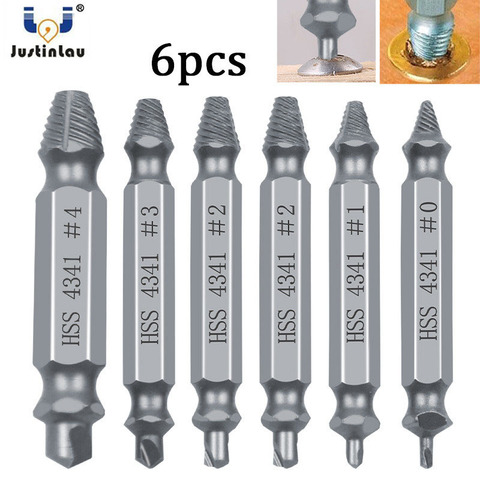 6pcs Material Damaged Screw Extractor Drill Bits Guide Set Broken Speed Out Easy out Bolt Stud Stripped Screw Remover Tools ► Photo 1/6