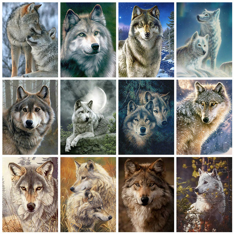 Evershine Full Square Diamond Painting Wolf Cross Stitch Kit Embroidery Animals Mosaic Sale Rhinestone Pictures Home Decoration ► Photo 1/6