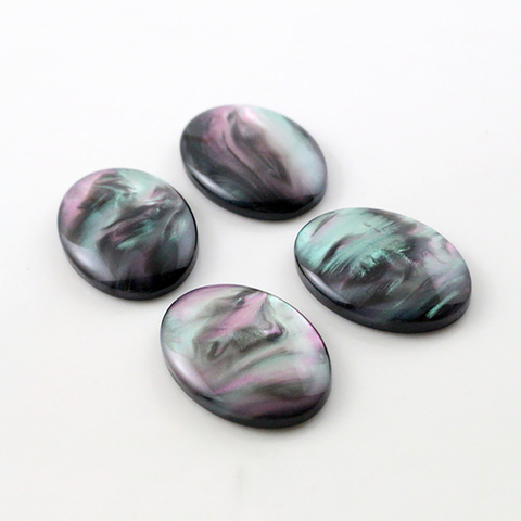 New Fashion 10pcs 18x25mm Black Shell Color Flat Back Resin Cabochons Cameo G7-10 ► Photo 1/2